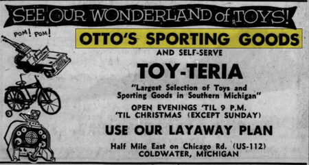 Ottos Sporting Goods - Dec 15 1959 Ad (newer photo)